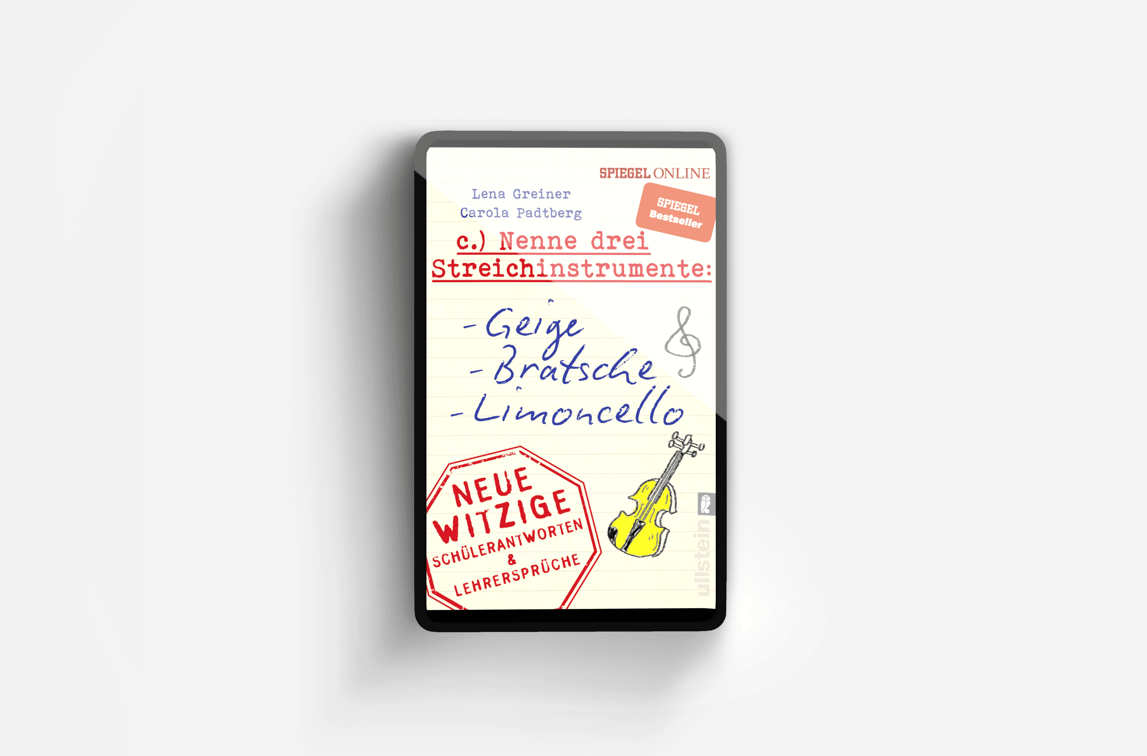 Buchcover von Nenne drei Streichinstrumente: Geige, Bratsche, Limoncello